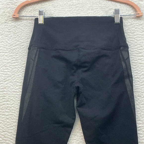 Alo Leggings Womens XS Black Airbrush Facet Workout Gym Running Mid Rise Yoga - Picture 6 of 13